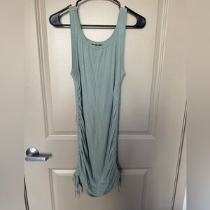 Sleeveless Green Ruched Dress